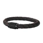 Hot stainless steel magnet buckle leather rope bracelet men custom leather