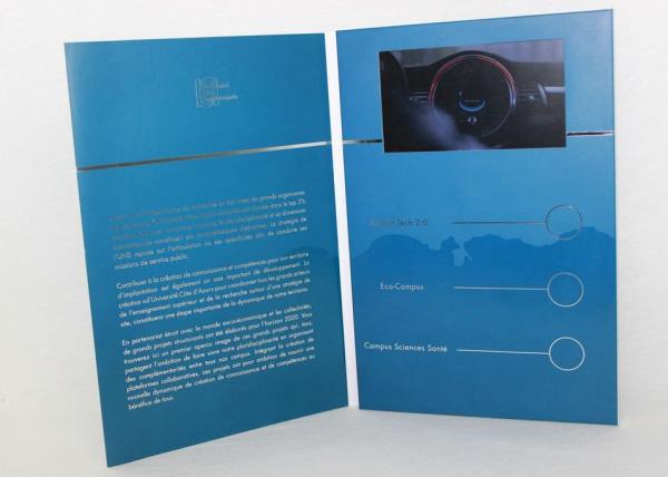 Electronic magnetic button lcd video mailer for education / graduations , A4 /