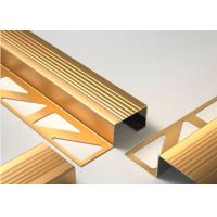 Buy cheap SS304 Steel Nosing For Concrete Stairs , Grooved Stainless Steel Nosing Strips product