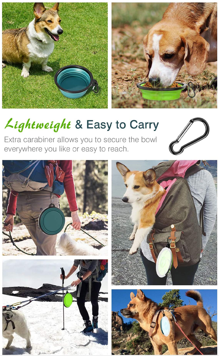 Silicone Collapsible Pet Feeder Bowls for Dogs Cats Small Animals Rounded Portable Water