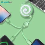 Multicolor ABS Retractable Mobile Phone Charger , Antiwear Mobile USB Data Cable