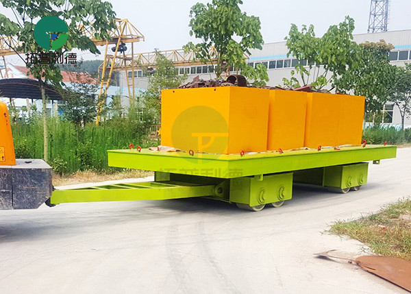 Industrial Material Handling Trackless Transfer Trailer Non Motor Transfer Cart With Draw Bar