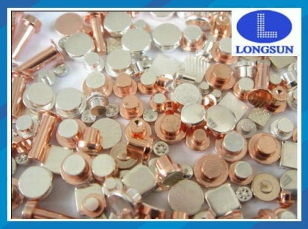 Buy cheap Electrical Contact Materials Solid Copper Rivets , Flat Head Metal Rivets AgWC from wholesalers