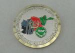 Two Tones Plating ISAF Military Brass Coin Soft Enamel 1.75 Inch