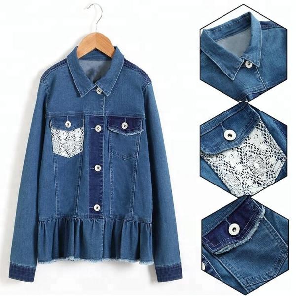 Buy cheap Fashion Spring Casual Girls Denim Clothes Damaged Denim Jacket OEM Service from wholesalers