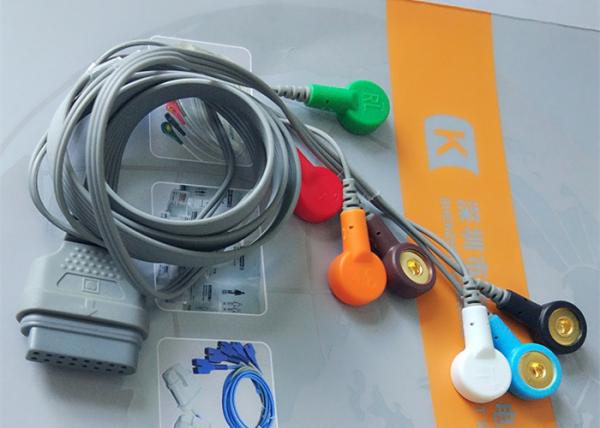 Buy cheap DMS Holter ECG Cable , 7 Leads IEC Snap Electrode Lead Wires DB Pin Connector from wholesalers