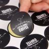 Buy cheap Luxury Gold Foil Stamp Stickers Black Round Custom Printing Logo Stickers from wholesalers