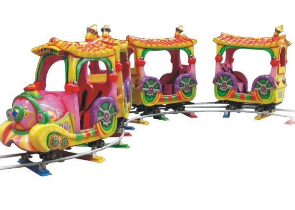 Buy cheap Electric Outdoor Amusement Train Rides , Cartoon 14 Seats Mini Track Train from wholesalers