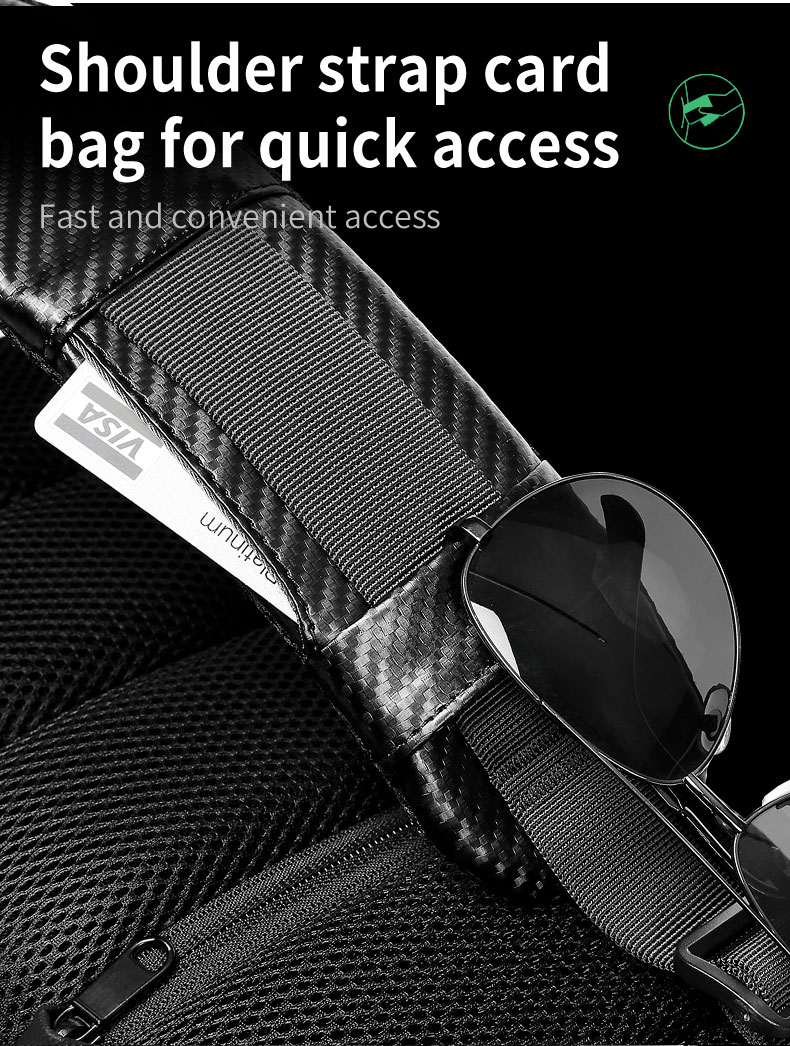 OEM/ODM Carbon Fiber Streamline Anti Theft Sling Bag Rainproof
