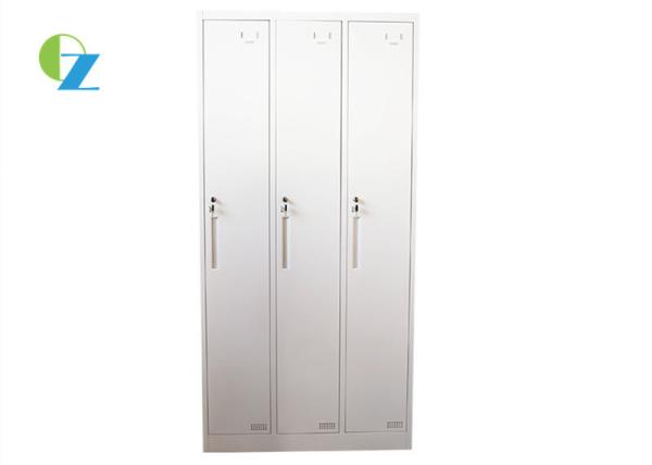 Buy cheap Three Doors Horizontal Steel Office Lockers White Closet Wardrobe from wholesalers