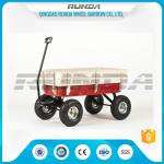 Light Duty Garden Mesh Cart 21kg , Red Color Steel Garden Wagon 10inches Wheel