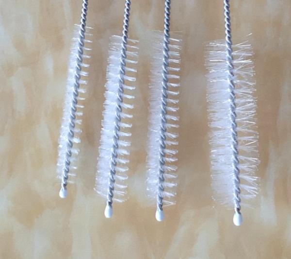 Multifunction 10 Pcs Small Nylon Test Tube Bottle Stainless Steel Straw Cleaning