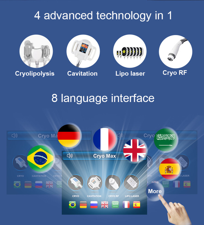 No-Invasive Cryolipolysis Slimming Machine with Unique 360° Cooling & Pain Relief Shock Wave Handle