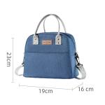 300D Oxford Fabric Cooler Tote Bag 19x16x23cm Insulated Lunch Picnic 250ml