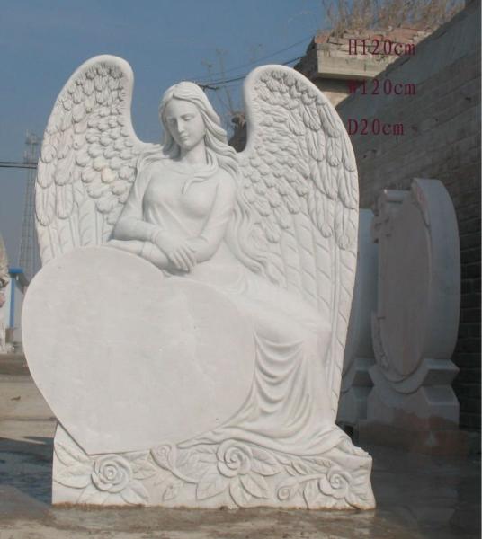 Buy cheap American style marble angel headstones monument from wholesalers