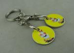 Suppermarket Shopping Trolley Coin With Keyring / Customized Logo