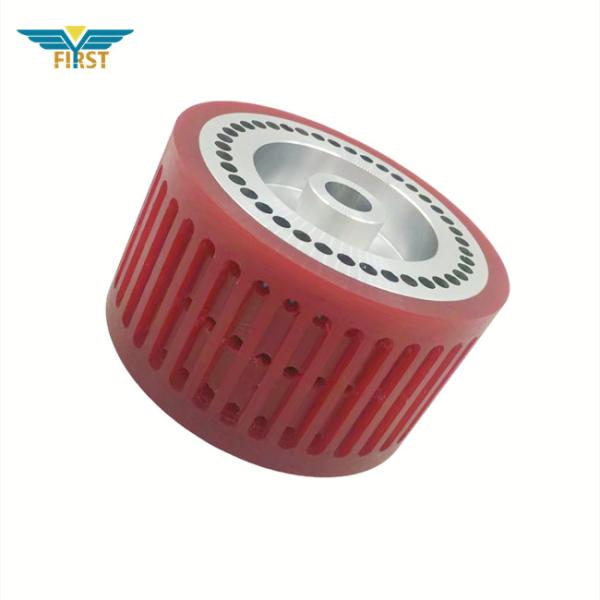 Buy cheap Red Color Suction Wheel 124*70mm For Folding Machine Polyurethane Printing Parts from wholesalers