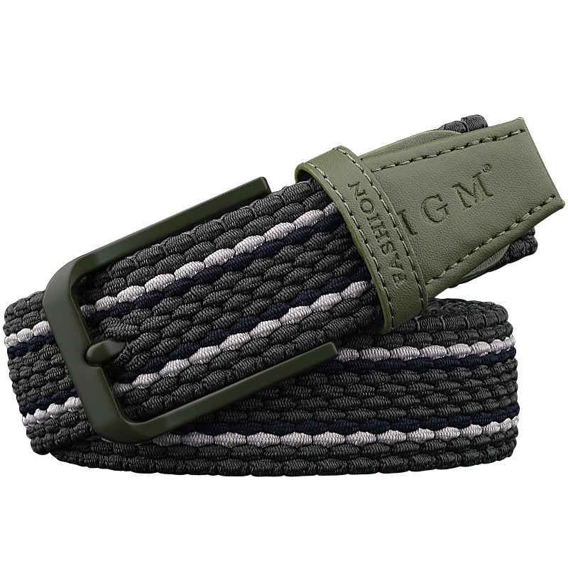 Woven Rubber Stretch Elastic Belt 3.4cm Clip Polyester Fabric Braided Belt