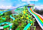 Large Water Theme Park Equipment Fiberglass Slide Galvanized Carbon Steel