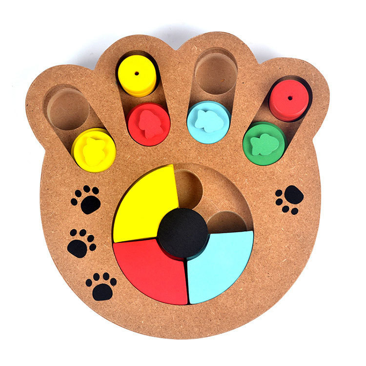 Bite Resistant Claw Shaped Dog Feeding Toy With Wooden Bone