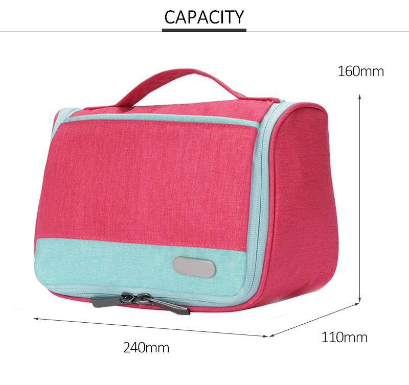 Polyester Large Travel Waterproof Cosmetic Hanging Toiletry Bag