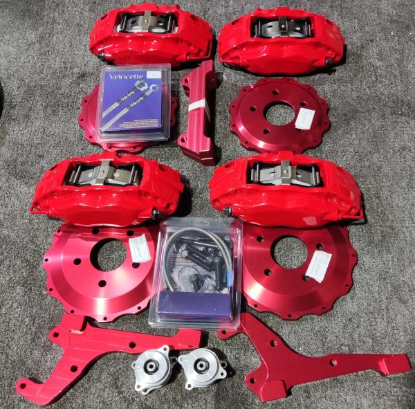 Buy cheap Red Aluminum Alloy Vehicle Brake Caliper 4 pots strong stopping power from wholesalers