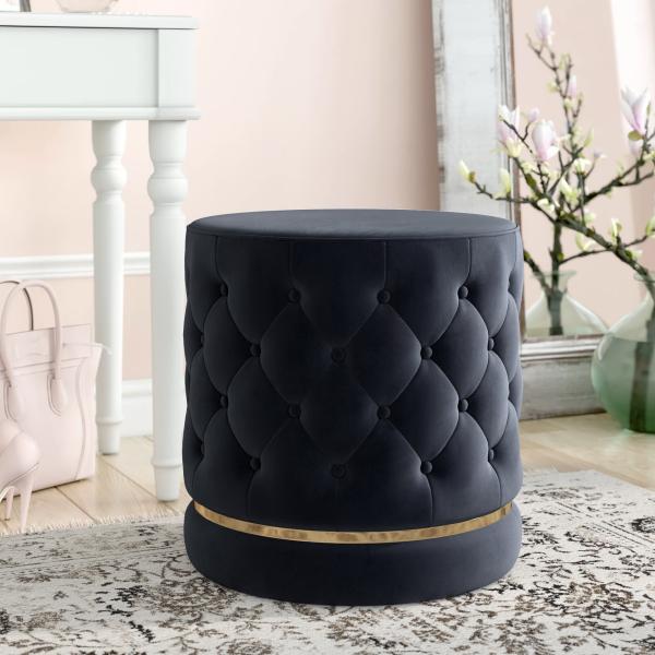 Buy cheap Plastic Wooden Round Ottoman Stool Seat Chair Pouf from wholesalers