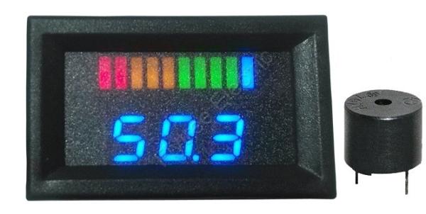 battery gauge with buzzer 10 Bar LED Digital Battery Discharge Indicator for