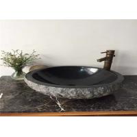 Buy cheap Natural Split Surface Stone Sink Bowl Granite Basin 40CM Diamter With Hole 45 MM product