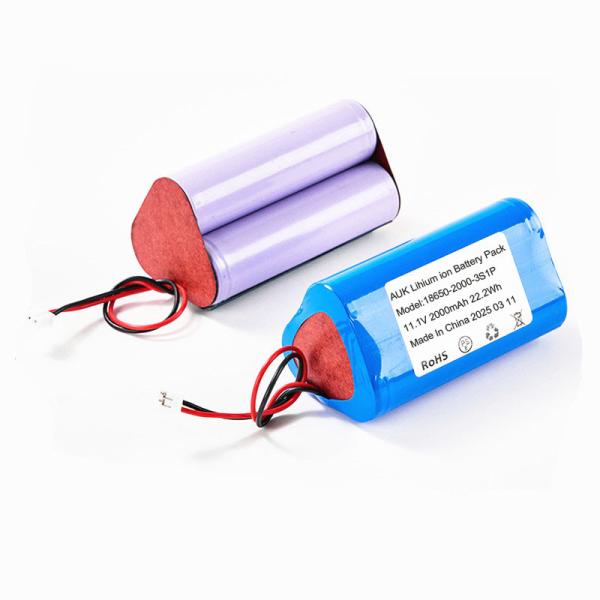 Buy cheap AUK 3S1P 18650 11.1V 2000mAh 2200mah 2600mAh 3000mAh 3500mAh Li-Ion Rechargeable Battery Pack For Vacuum Cleaner from wholesalers
