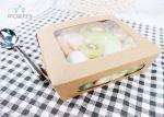 Clear Windowed Kraft Paper Takeaway Boxes For Fruit Salad Oil Resistant