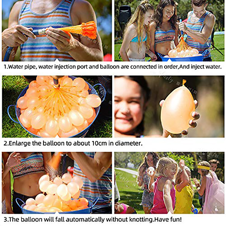 Tropical Party Balloons Self-Sealing Water Balloons 3 Pack for Age Range 5-7 Years