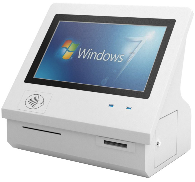 Elegant stylish And Space-saving Desktop Kiosk With Durable Steel Enclosure vandal-proof IR Touchscreen And TFT LCD