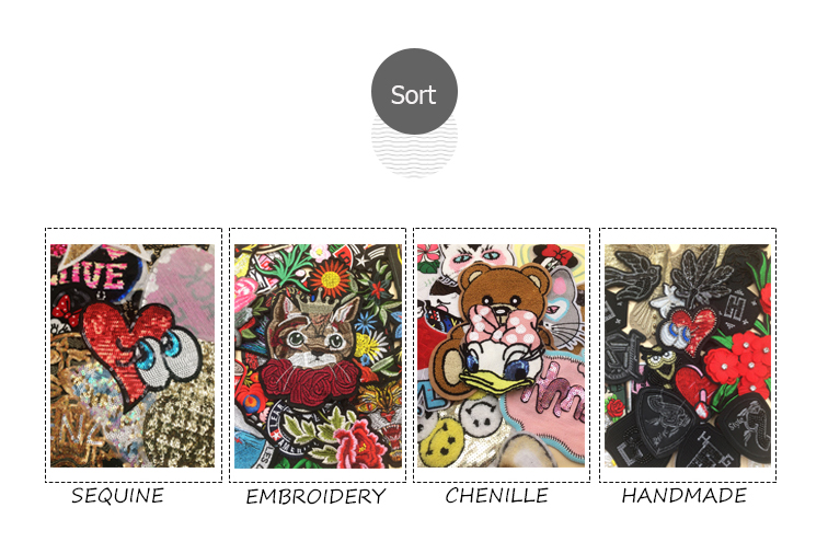 Fashion Color Bling Sequin Patch 'Fire Chip' Sequin Patch Adorable 'Popcorn' Embroidery Patch
