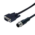 M12 A Code Female 4pins Assembly Molded Waterproof Connector Cable To D-Sub Male