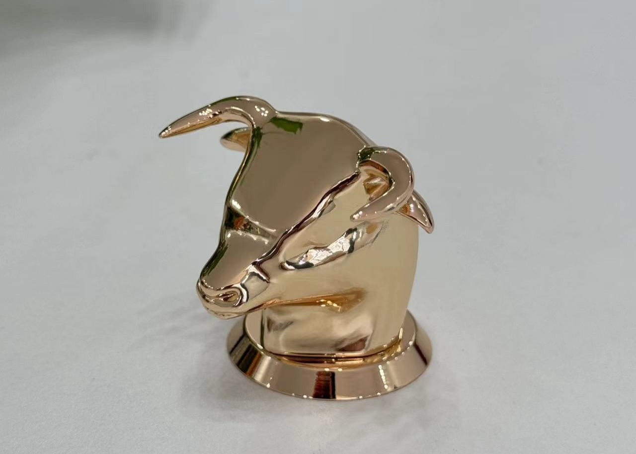 Zinc-Alloy Bull-Shaped Perfume Bottle Caps For Matching With Perfume Bottles