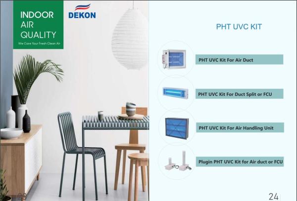 Plug in PHT UV Lamp air sterlizer for fan coil units, Rooftop units ducts or AHU