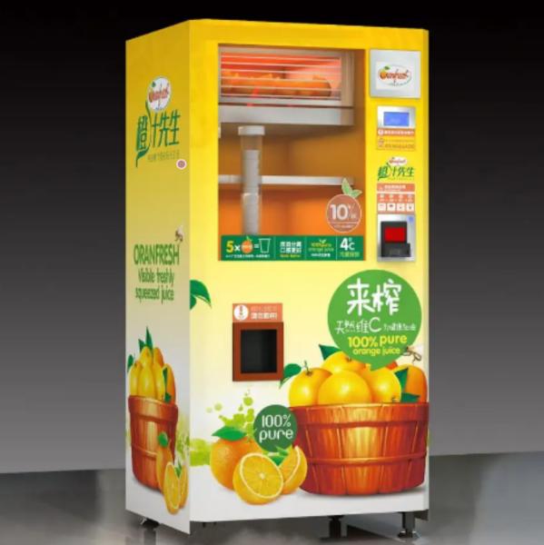 Buy cheap 350ml Orange Fresh Juice Vending Machine Commercial Coin Bill Credit Card Payment from wholesalers