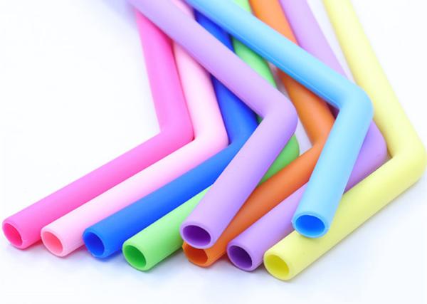 Buy cheap Hot Drink Reusable Long Slender Food Grade Silicone Straws With Cleaning Brushes from wholesalers