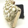 Buy cheap Diamond Beige Clutch Evening Bag , Women Evening Handbag Inlaid Pearl ODM from wholesalers