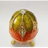 Buy cheap Luxury Faberge Easter Eggs Elegant Enamel jewlery box Crystal Egg Trinket box Jewelry Box Holder Easter Egg Collectible from wholesalers