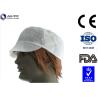 Buy cheap Peak Disposable Medical Caps Stitched Band Repels Fluids With Hair Net from wholesalers