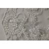 Buy cheap 58cm Bridal Lace Fabrics , PET White Sequin Lace Fabric Scalloped Edge from wholesalers