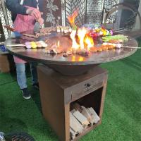 Buy cheap Rusty Corten Steel Grill 3.4ft Wood Burning Barbecue Pits product