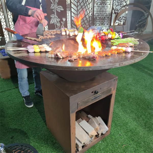 Buy cheap Rusty Corten Steel Grill 3.4ft Wood Burning Barbecue Pits from wholesalers