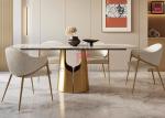 Orange Color Golden Stainless Steel Restaurant Chairs Eco Leather Uphosltered