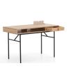 Buy cheap Customized Compact Computer Desk Metal Veneer Wood Desk With Drawers from wholesalers