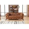 Buy cheap Light Luxury Europe Leather Chesterfield Sofa / Two Seater Leather Couch from wholesalers