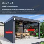 Outdoor Courtyard Four Corner Pavilion with Electric Louver Turning and