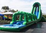 Attractive Commercial Outdoor Giant Long Green Inflatable Water Slide slip and